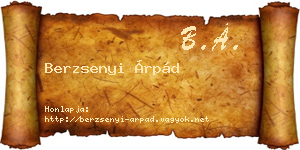 Berzsenyi Árpád névjegykártya